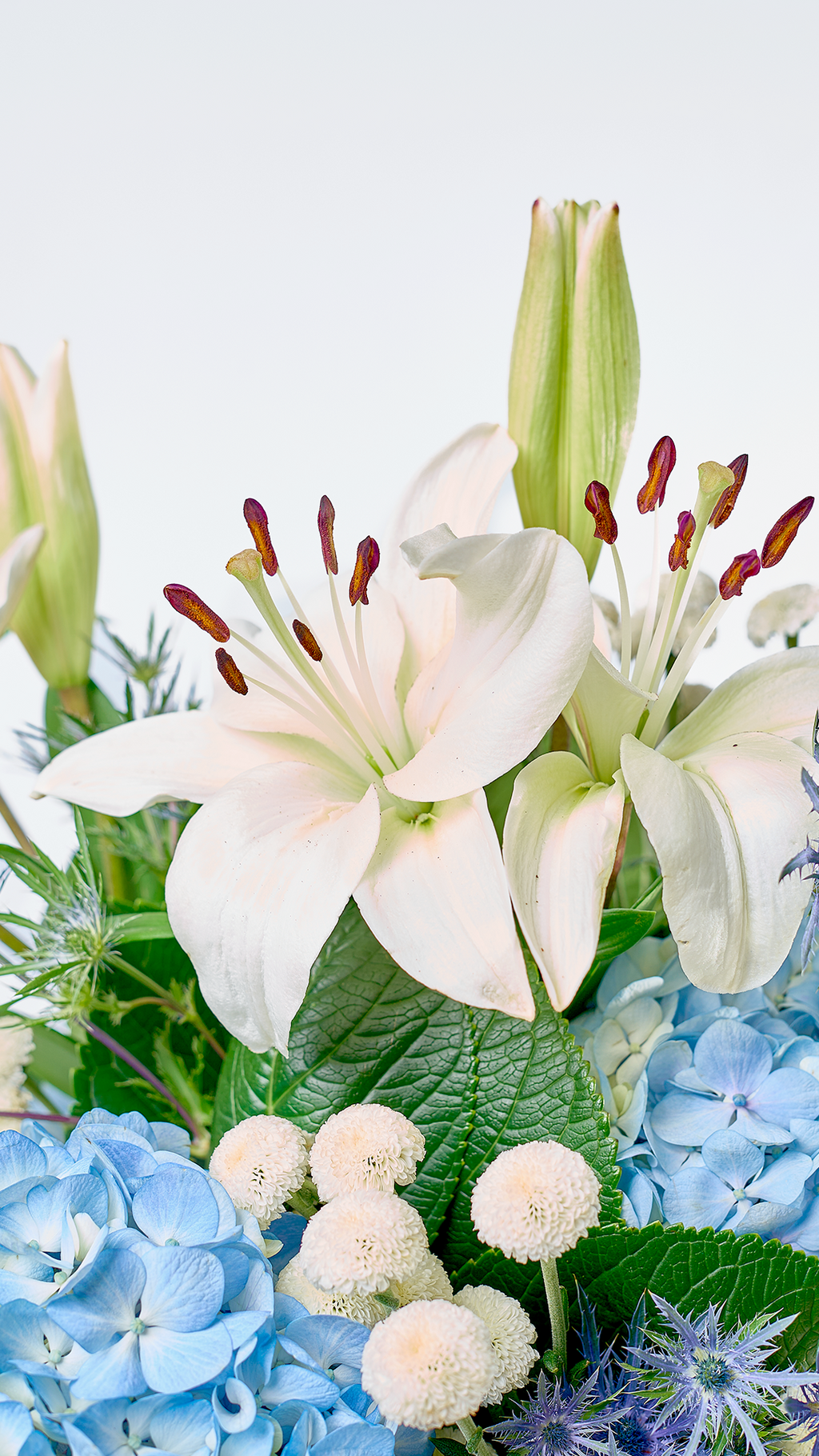 FLORA VOICE 10 | Bouquet elegante de hortensias y lirios con diseño floral clásico