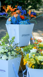 SUNSET 20 | Bouquet floral en tonos cálidos con lirios, hortensias y claveles