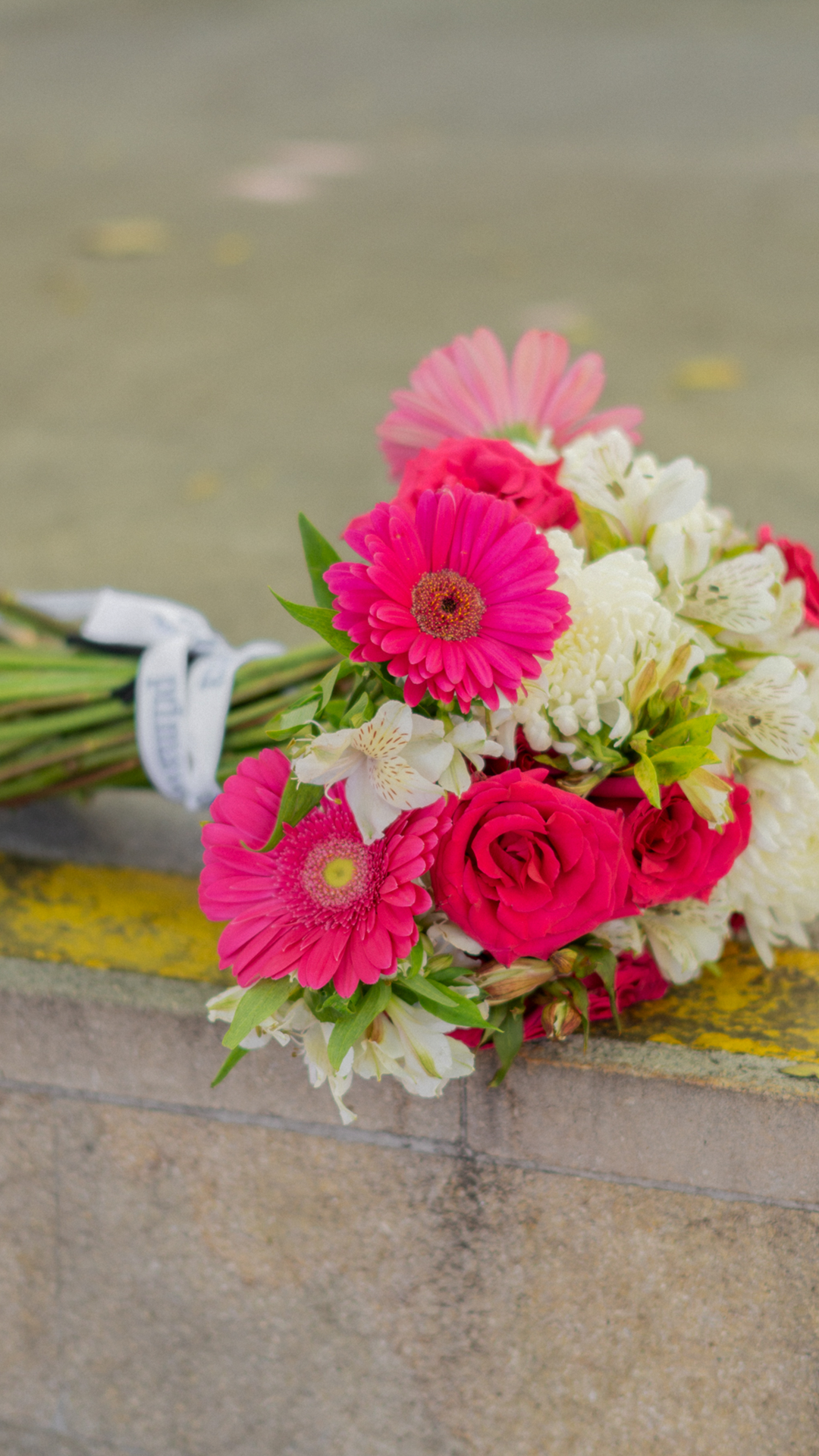YIN BLOOM 18 | Bouquet en gerberas rosadas y flores blancas